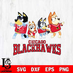 Chicago Blackhawks Bluey Mode Dance Squats Svg Eps Dxf Png File, Digital Download, Instant Download