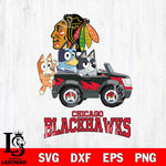 Chicago Blackhawks Bluey friends Svg Eps Dxf Png File, NHL svg, Digital Download, Instant Download