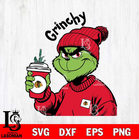 Chicago Blackhawks Boujee Grinch 10 Svg Eps Dxf Png File, Digital Download, Instant Download