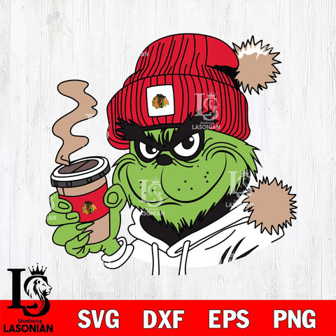 Chicago Blackhawks Boujee Grinch 4 Svg Eps Dxf Png File, Digital Download, Instant Download