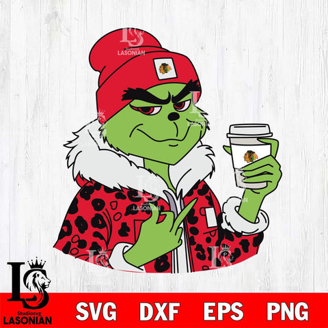 Chicago Blackhawks Boujee Grinch 7 Svg Eps Dxf Png File, Digital Download, Instant Download