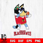 Chicago Blackhawks Christmas Bluey Bandit Heeler Svg, Christmas Svg , NHL svg , Digital Download, dxf eps png pdf file