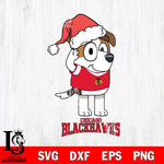 Chicago Blackhawks Christmas Bluey Jack Sport Svg, Christmas Svg , NHL svg , Digital Download, dxf eps png pdf file