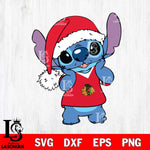 Chicago Blackhawks Cute Stitch Christmas Svg Eps Dxf Png File, Digital Download, Instant Download