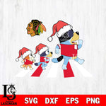 Chicago Blackhawks Family Bluey Walking Christmas Svg Eps Dxf Png File, Digital Download, Instant Download