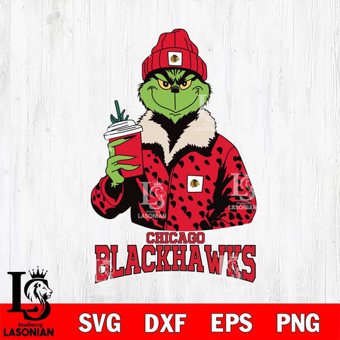 Chicago Blackhawks Grinch Christmas Cut Files, Cricut,Christmas Svg Dxf Eps Png file , Digital Download