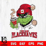 Chicago Blackhawks Grinch Cofffe Hoodie Cut Files, Cricut,Christmas Svg Dxf Eps Png file , Digital Download