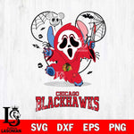 Chicago Blackhawks Stitch Ghost Face Halloween 2 Svg Eps Dxf Png File, Digital Download, Instant Download