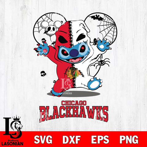 Chicago Blackhawks Stitch Horror Halloween 2 Svg Eps Dxf Png File, Digital Download, Instant Download