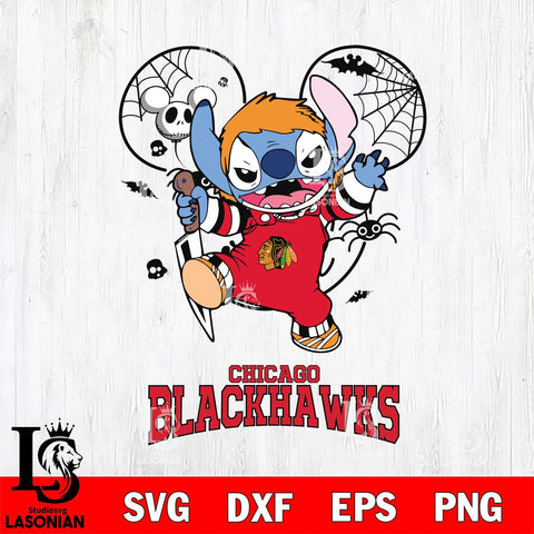 Chicago Blackhawks Stitch Michael Halloween Svg Eps Dxf Png File, Digital Download, Instant Download