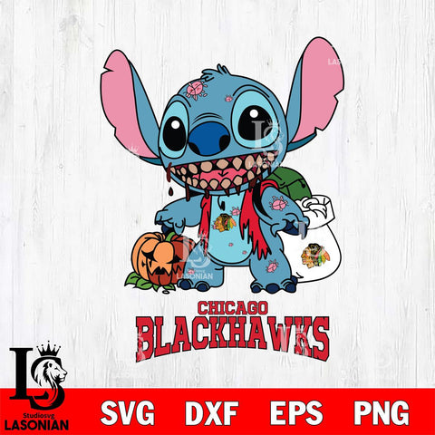 Chicago Blackhawks Stitch Zombie Svg Eps Dxf Png File, NHL svg, Digital Download, Instant Download