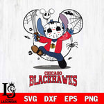 Chicago Blackhawks Stitch jason voorhees Halloween Svg Eps Dxf Png File, Digital Download, Instant Download