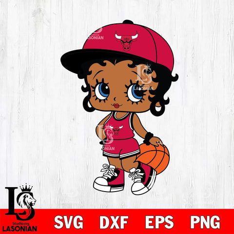 Chicago Bulls Betty Boop NBA 2 Svg Eps Dxf Png File, NBA svg, Digital Download, Instant Download