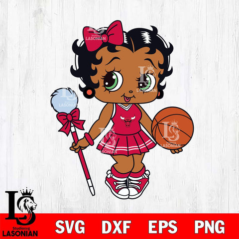 Chicago Bulls Betty Boop NBA 3 Svg Eps Dxf Png File, NBA svg, Digital Download, Instant Download