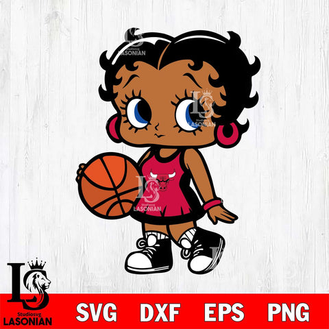 Chicago Bulls Betty Boop NBA 4 Svg Eps Dxf Png File, NBA svg, Digital Download, Instant Download