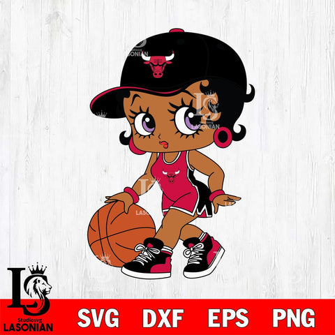 Chicago Bulls Betty Boop NBA 5 Svg Eps Dxf Png File, NBA svg, Digital Download, Instant Download