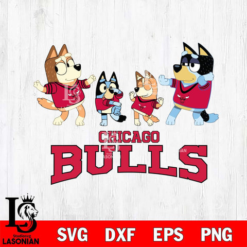 Chicago Bulls Bluey Dance Squats Svg Eps Dxf Png File, Digital Download, Instant Download