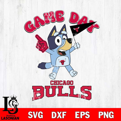 Chicago Bulls Bluey Game Day Svg Eps Dxf Png File, Digital Download, Instant Download