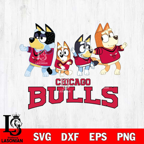 Chicago Bulls Bluey Mode Dance Squats Svg Eps Dxf Png File, Digital Download, Instant Download