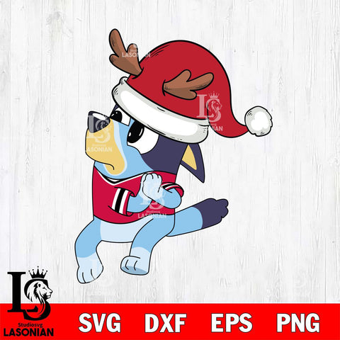 Chicago Bulls Bluey Santa Claus Christmas Svg Eps Dxf Png File, Digital Download, Instant Download