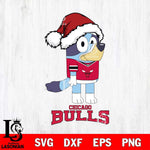 Chicago Bulls Christmas Bluey Hat Svg , Christmas Svg , Bluey svg , Digital Download, dxf eps png pdf file