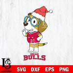 Chicago Bulls Christmas Bluey Honey Sport Svg , Christmas Svg , Bluey svg , Digital Download, dxf eps png pdf file