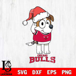 Chicago Bulls Christmas Bluey Jack Sport Svg , Christmas Svg , Bluey svg , Digital Download, dxf eps png pdf file