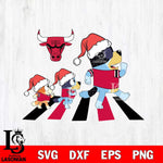 Chicago Bulls Family Bluey Walking Christmas Svg Eps Dxf Png File, Digital Download, Instant Download