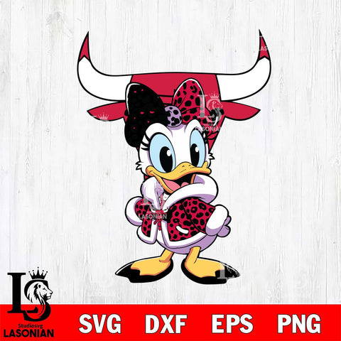 Chicago Bulls Fancy Daisy Duck Disney Svg Eps Dxf Png File, Digital Download, Instant Download