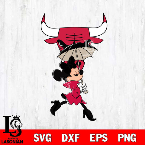 Chicago Bulls Fancy Minnie Svg Eps Dxf Png File, Digital Download, Instant Download