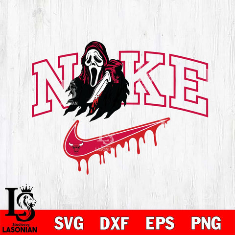 Chicago Bulls Ghostface Nike Svg Eps Dxf Png File, Digital Download, Instant Download