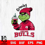 Chicago Bulls Grinchy Bougie Christmas Cut Files Cricut, Svg Dxf Eps Png file , Silhouette