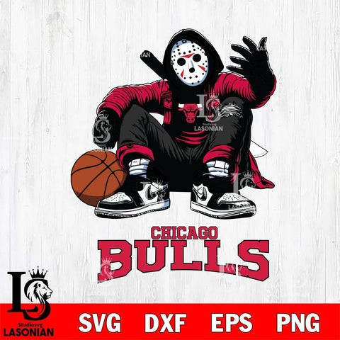 Chicago Bulls NBA Jason Voorhees Halloween SVG Svg Eps Dxf Png File, Digital Download, Instant Download