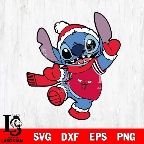 Chicago Bulls Stitch Disney Christmas Svg Dxf Eps Png file, Digital download,Clipart, Cut Files Cricut , Silhouette