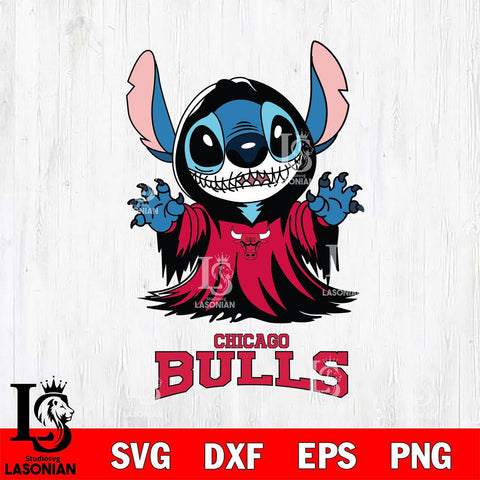 Chicago Bulls Stitch Ghost Svg Eps Dxf Png File, NBA svg, Digital Download, Instant Download