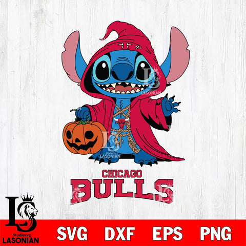 Chicago Bulls Stitch Horror Svg Eps Dxf Png File, NBA svg, Digital Download, Instant Download