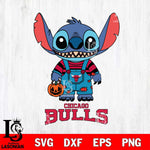 Chicago Bulls Stitch Horror Halloween Svg Eps Dxf Png File, NBA svg, Digital Download, Instant Download