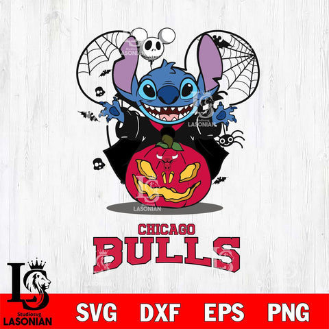 Chicago Bulls Stitch Horror Halloween Svg Eps Dxf Png File, Digital Download, Instant Download