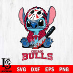 Chicago Bulls Stitch Jason Voorhees Svg Eps Dxf Png File, NBA svg, Digital Download, Instant Download