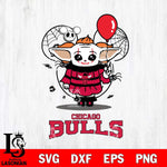 Chicago Bulls Stitch Pennywise Halloween Svg Eps Dxf Png File, Digital Download, Instant Download