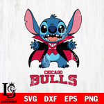 Chicago Bulls Stitch Vampire halloween Svg Eps Dxf Png File, NBA svg, Digital Download, Instant Download