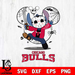 Chicago Bulls Stitch jason voorhees Halloween Svg Eps Dxf Png File, Digital Download, Instant Download