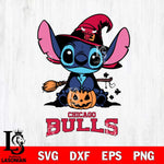 Chicago Bulls Stitch witch Svg Eps Dxf Png File, NBA svg, Digital Download, Instant Download