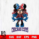 Chicago Cubs Beauty Minnie Mouse Svg Eps Dxf Png File, Digital Download, Instant Download