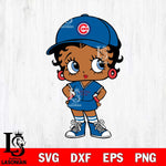 Chicago Cubs Betty Boop MLB 3 Svg Eps Dxf Png File,Bundle MLB svg, Digital Download, Instant Download