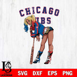 Chicago Cubs Black Fan Girl Harley Quinn MLB Svg Eps Dxf Png File, Digital Download, Instant Download