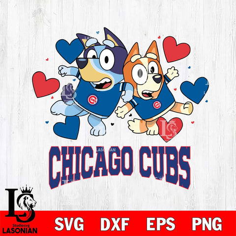 Chicago Cubs Bluey & Bingo 10 Svg Eps Dxf Png File, MLB svg, Digital Download, Instant Download