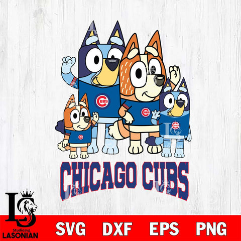 Chicago Cubs Bluey & Bingo 14 Svg Eps Dxf Png File, MLB svg, Digital Download, Instant Download