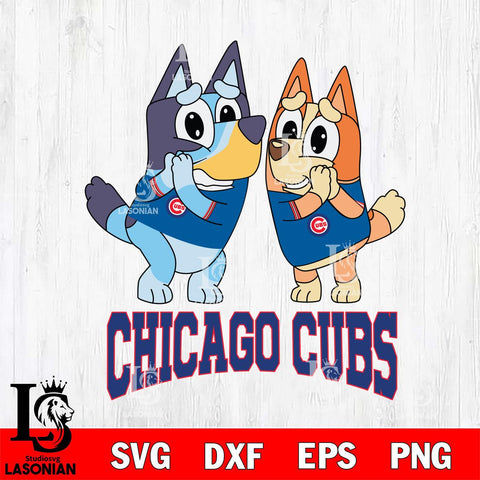 Chicago Cubs Bluey & Bingo 15 Svg Eps Dxf Png File, MLB svg, Digital Download, Instant Download