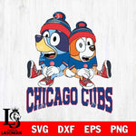 Chicago Cubs Bluey & Bingo 8 Svg Eps Dxf Png File, MLB svg, Digital Download, Instant Download